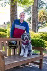 senior with dog