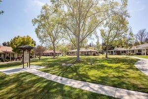 view of central green with 4+ clusters of homes