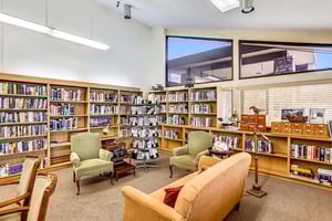 Library with cozy sofas